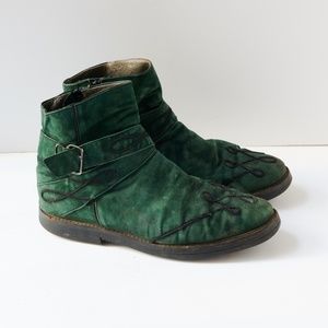 80s - SUSAN BENNIS - WARREN EDWARDS - Boots - Men's - 10 - GRN Suede